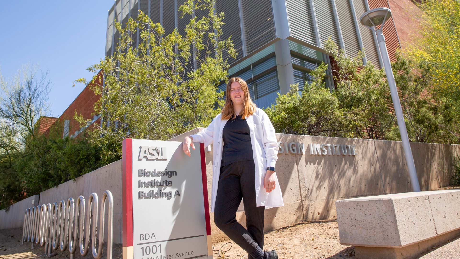 Hannah Collins, a civil, environmental and sustainable engineering doctoral candidate, says that her involvement in the Summer Research Initiative, or SURI, put her on the path to graduate school at Arizona State University and a career in research. Photographer: Erika Gronek/ASU
