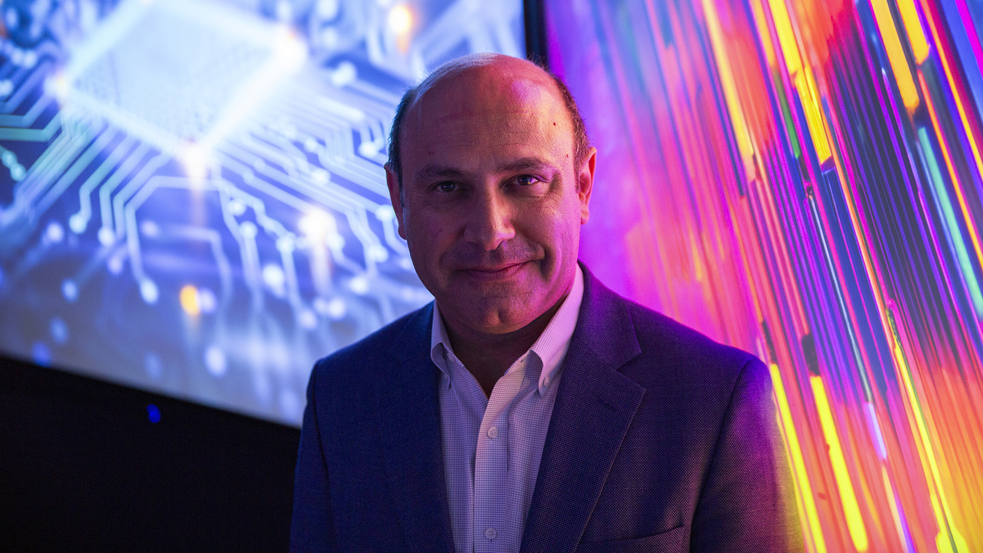 Seth Ariel Tongay, a professor in the School for Engineering of Matter, Transport and Energy, part of the Ira A. Fulton Schools of Engineering at Arizona State University, has received a series of grants from global microelectronics powerhouse, Applied Materials, to develop innovative new materials to help the company create the next generation of microchips. Photographer: Erika Gronek/ASU